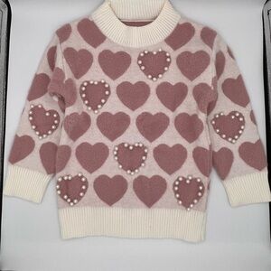 Pearl Heart Sweater with Pearl Accents 3T